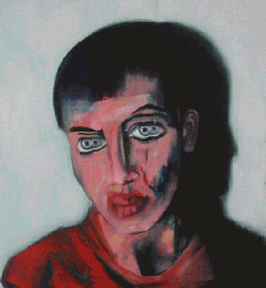 "Der Praktikant" - expressives Portrait eines jungen Mannes.