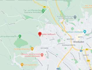 Karte von Wiesbaden mit Standort des Ateliers