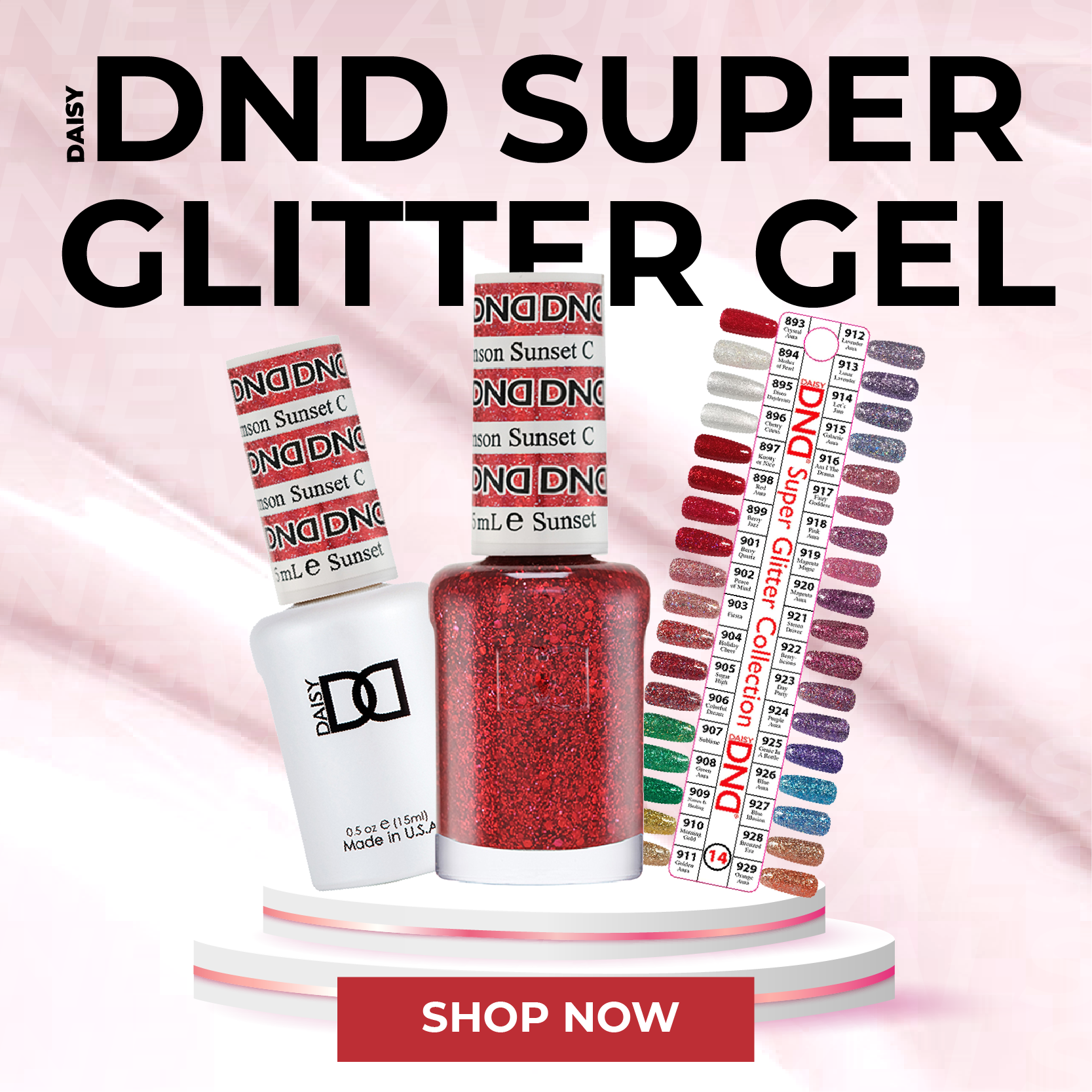 DND Glitter Gel Polish, Super Glitter Shades