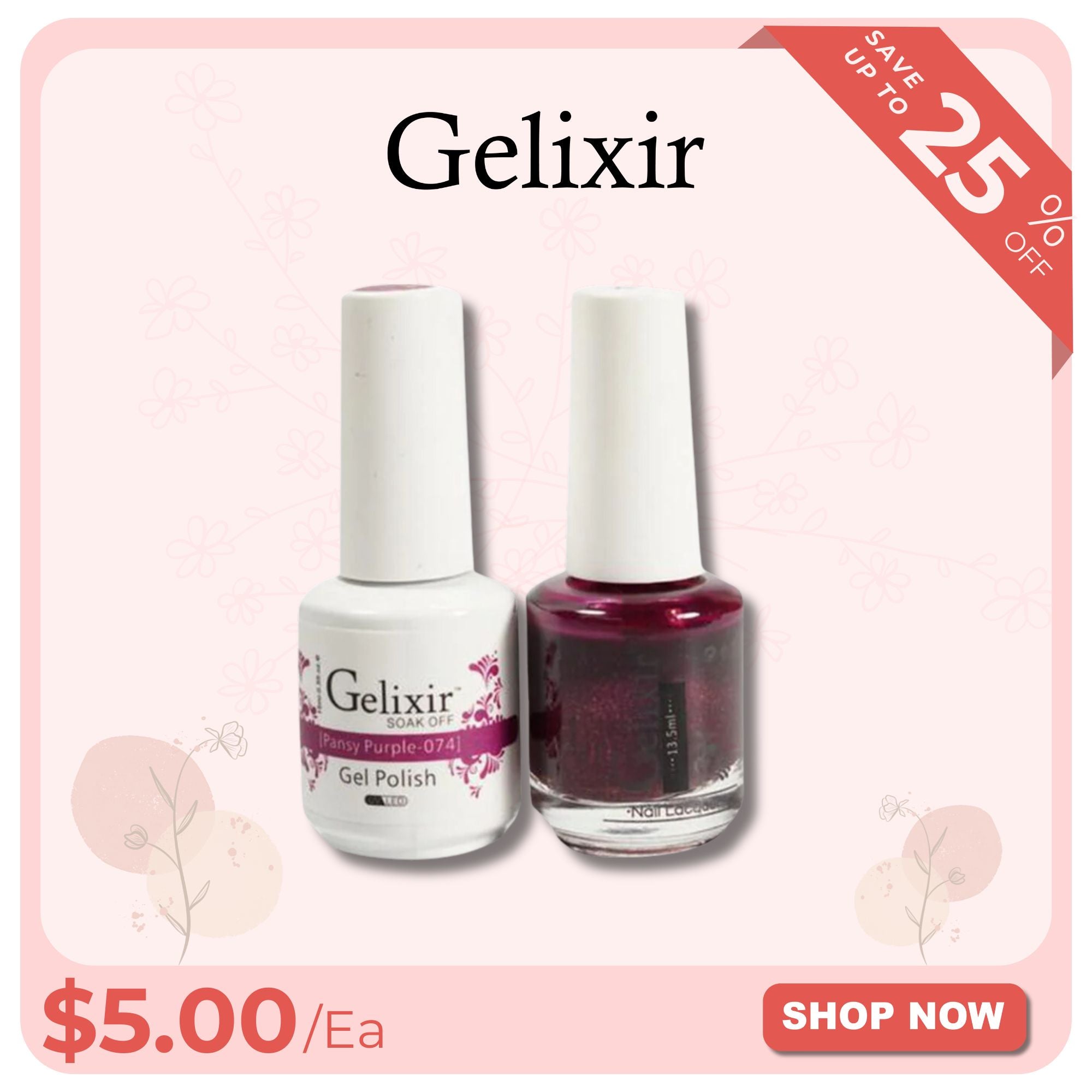 Gelixir Duo UV/LED Soak Off Gel + Nail Polish