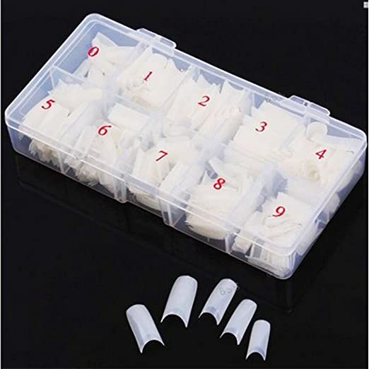 AORAEM 500pcs French Acrylic Style Artificial Nails Half Tips