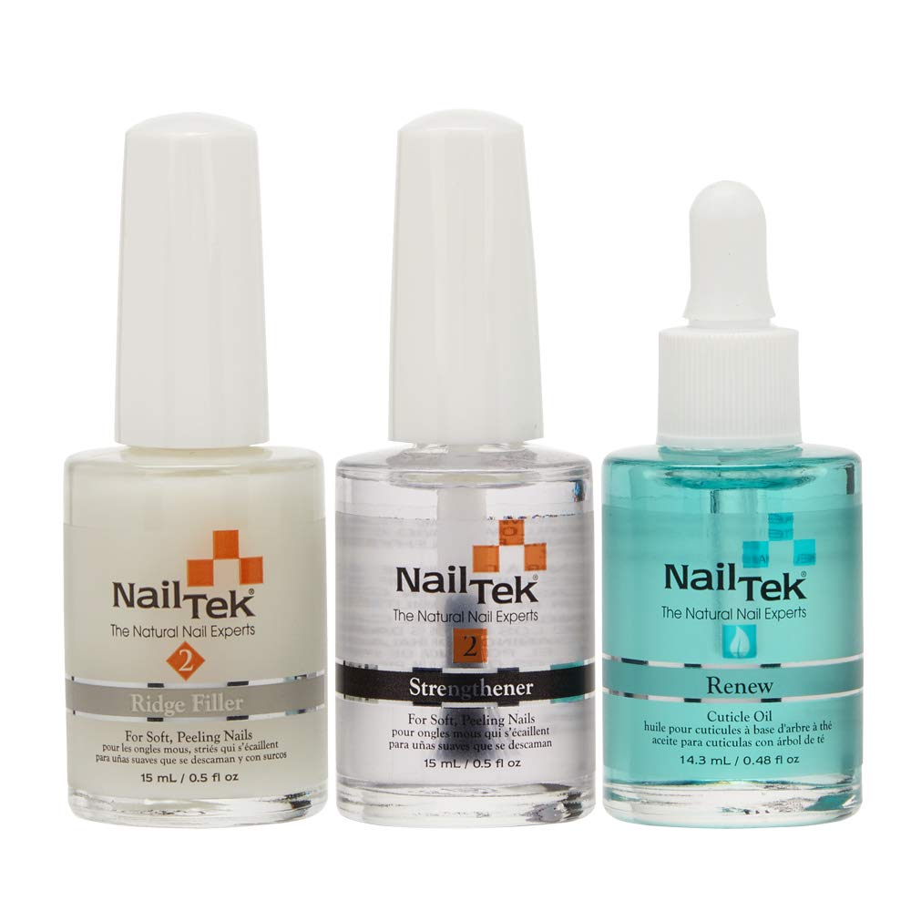 NailTek Nail Recovery Kit, Cuticle Oil, Strengthener, Ridge Filler