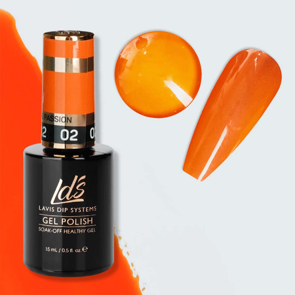 LDS 02 Orange Passion Glow in the Dark Gel Polish