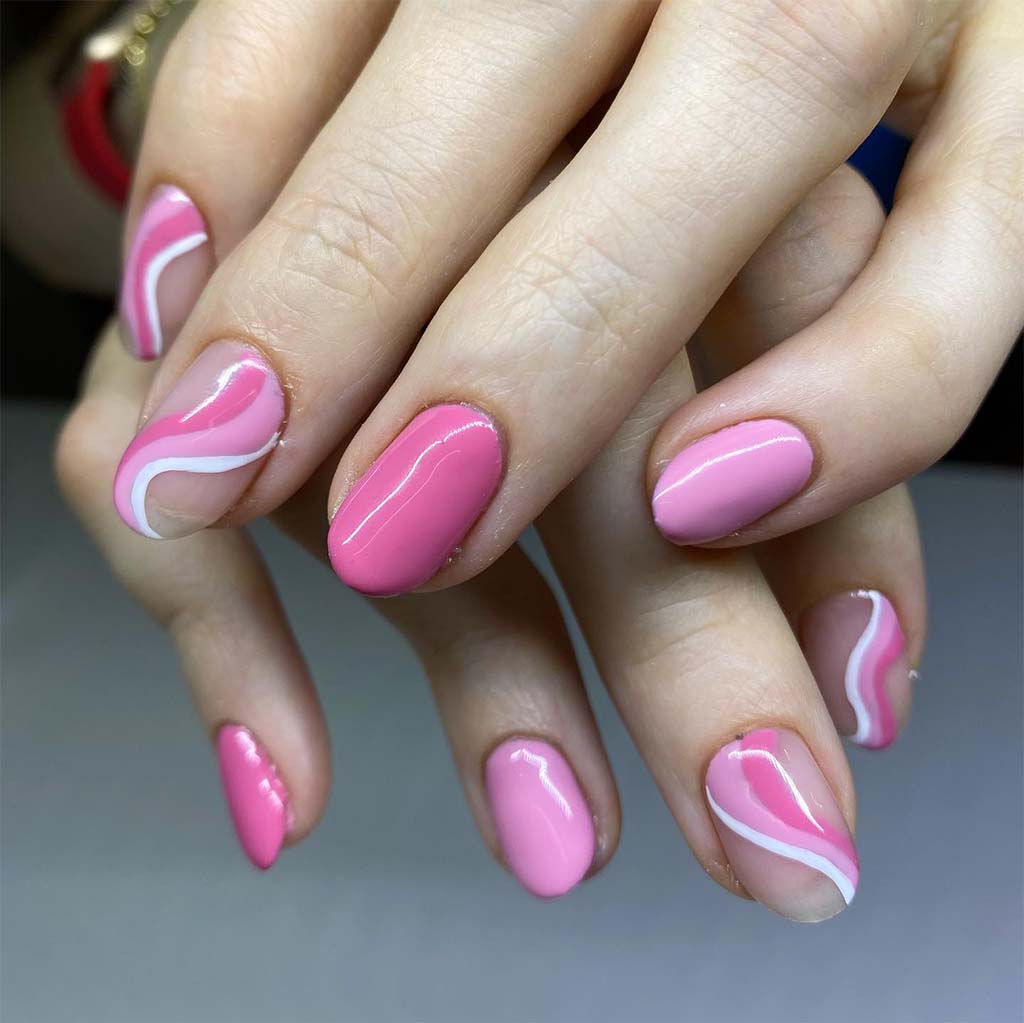 Best Pink Swirl Nails for Short Nails