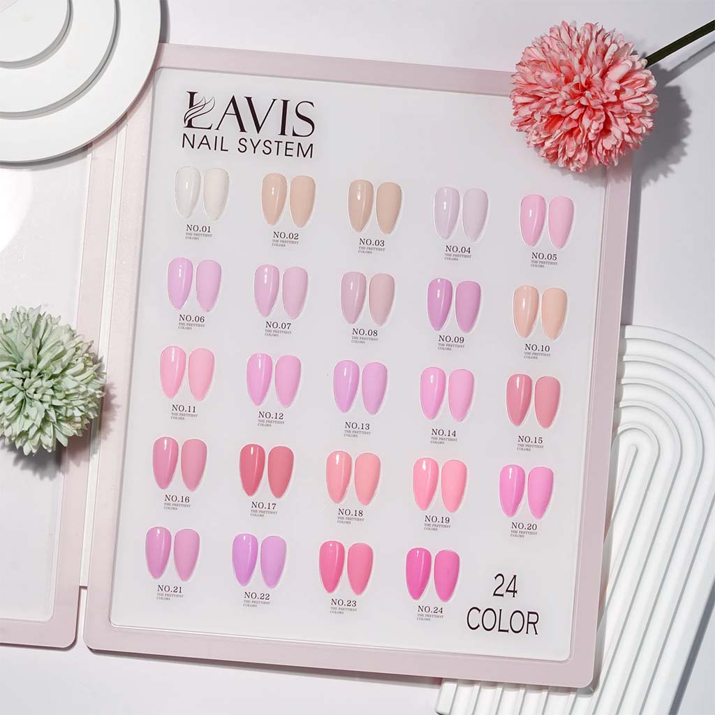 Lavis Set 24 Colors Gel Pink Collection