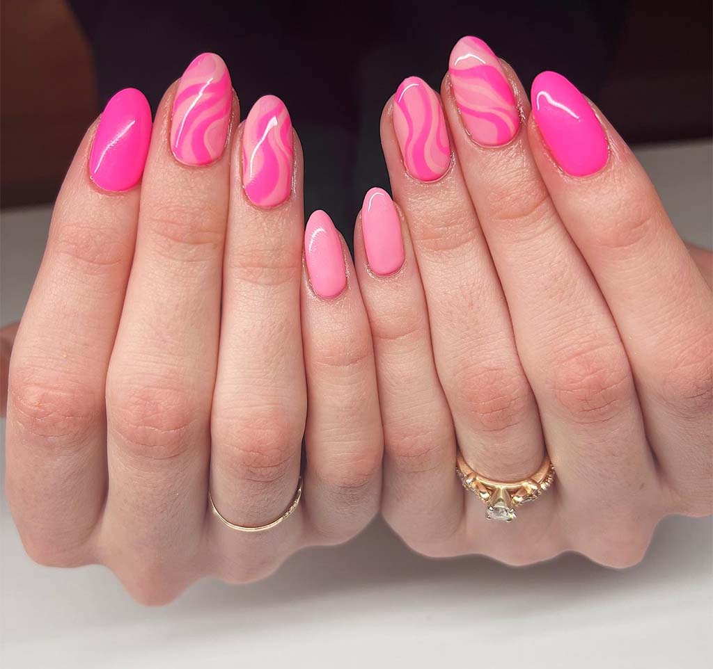 Best Pink Swirl Nails for Short Nails