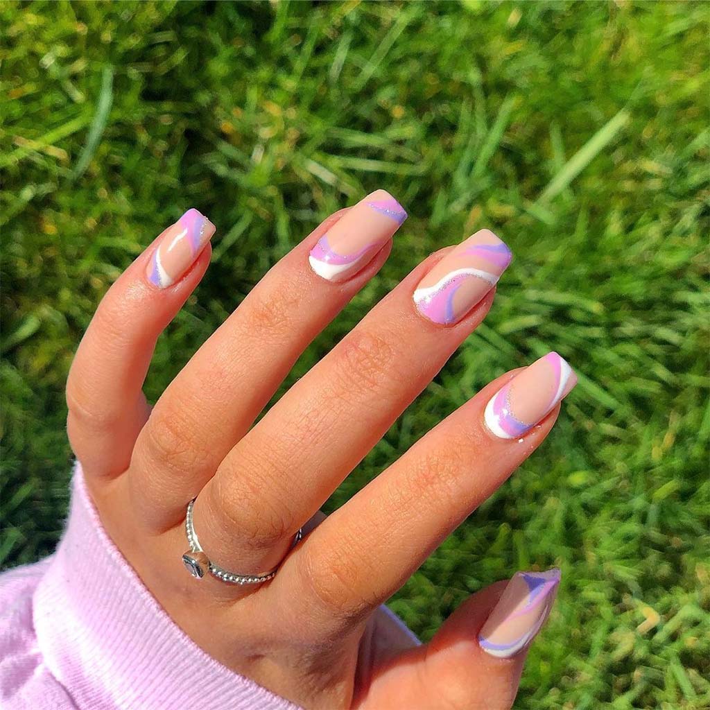 Best Pink Swirl Nails for Short Nails