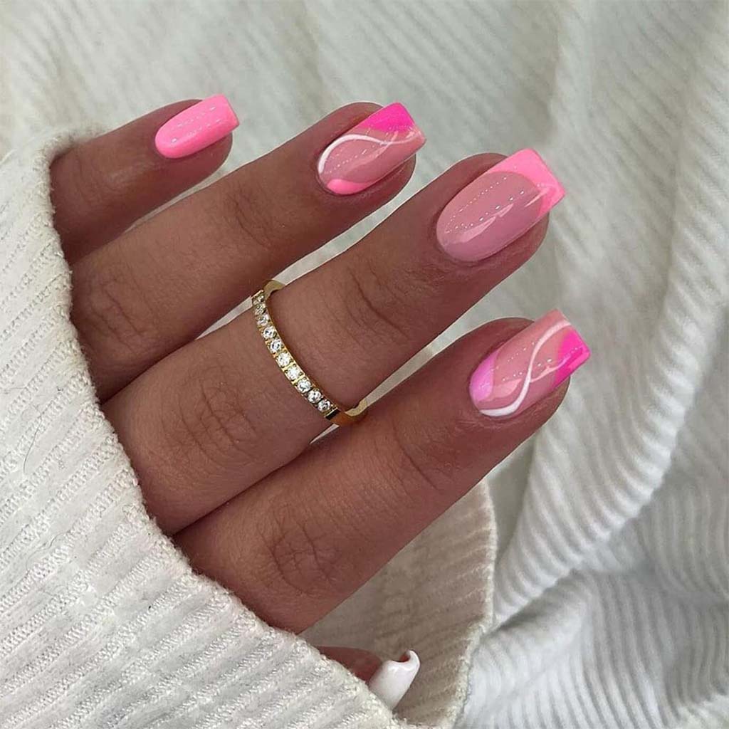 Best Pink Swirl Nails for Short Nails
