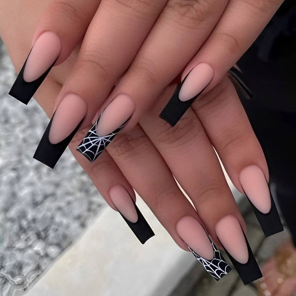 Black Tips with Spiderweb Accents