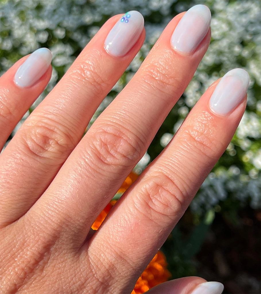 Sheer Blueberry Milk Nails