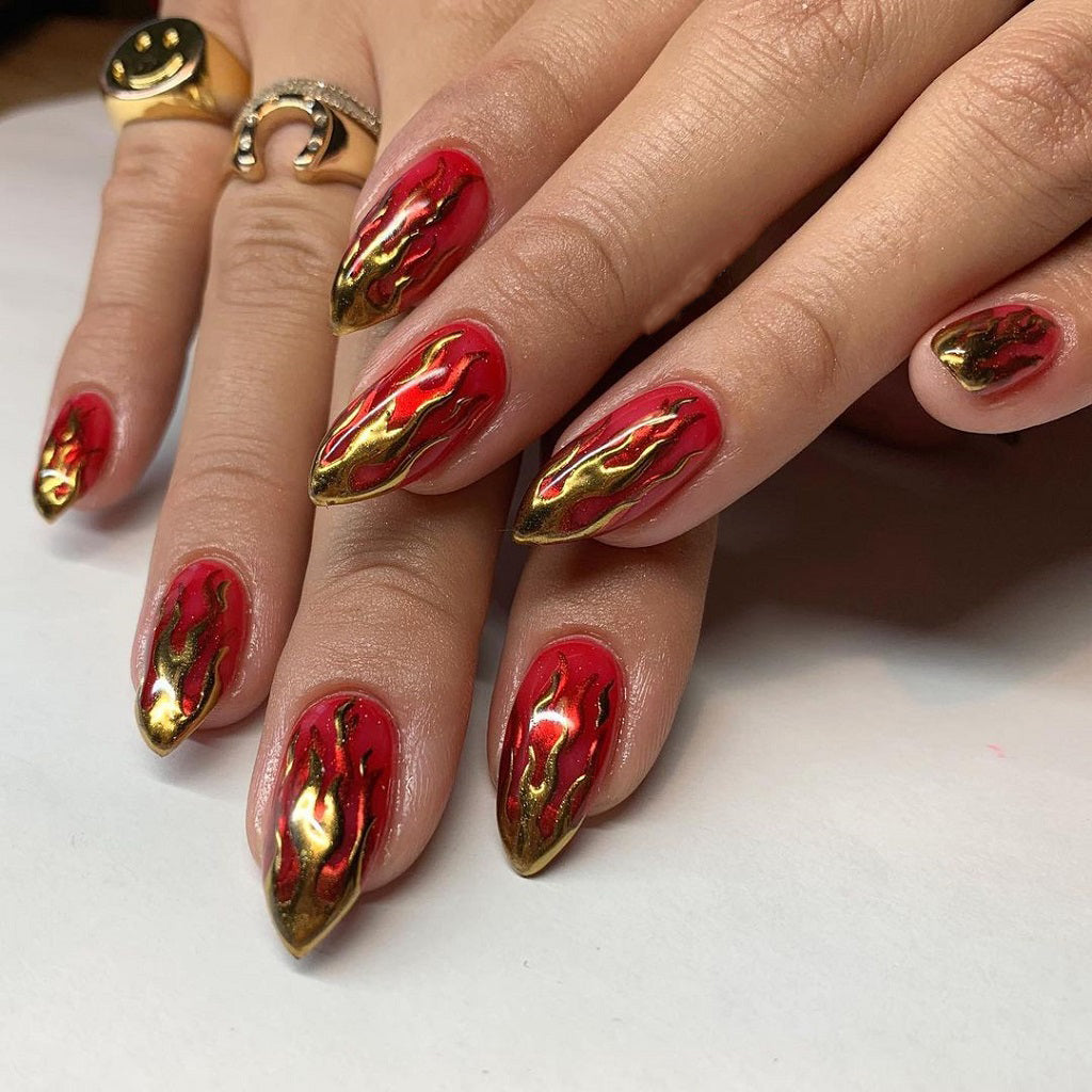 Chrome Flame Nails