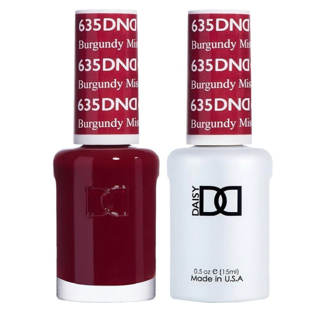 DND Gel Nail Polish Duo - 635 Red Colors - Burgundy Mist