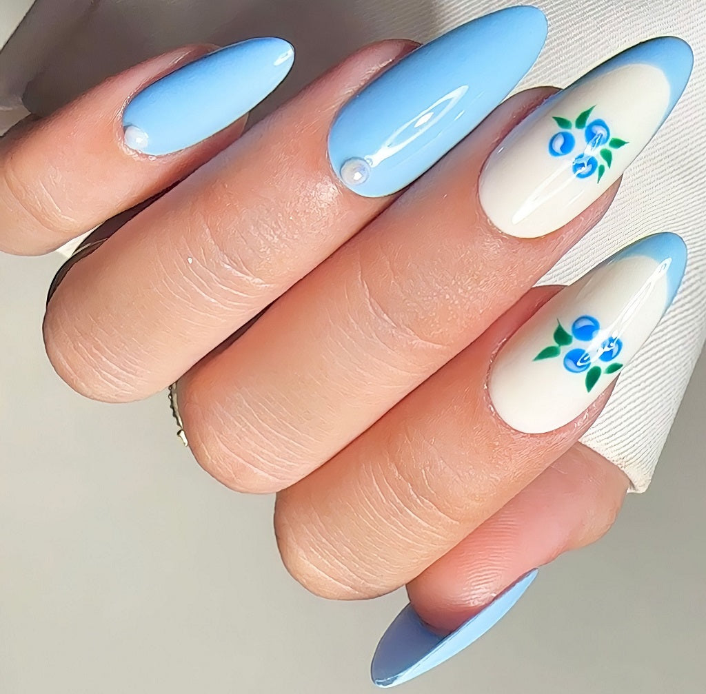 Delicate Blueberry Milk Nails