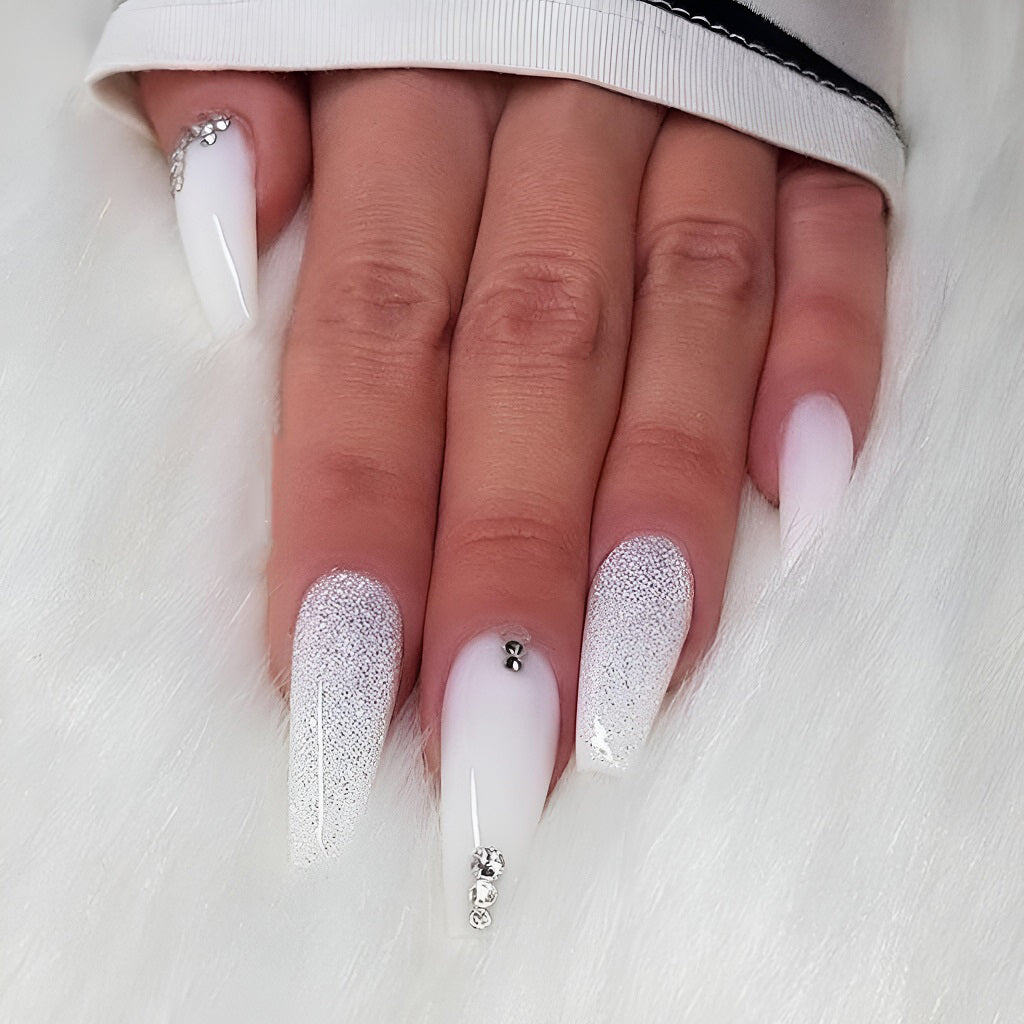 Coffin White Tip Nail Designs - 20 Ideas - Design Related