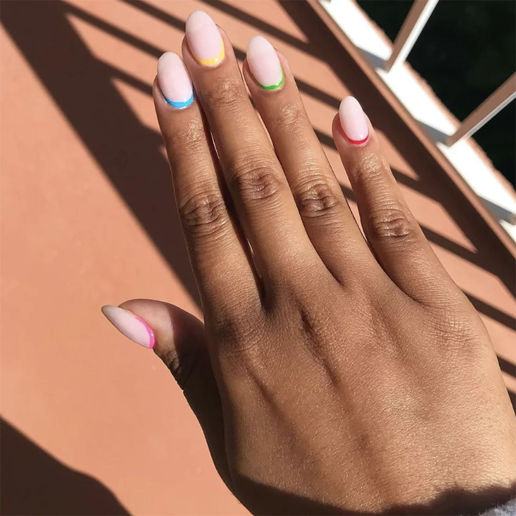 Neon Color x Dark Color French Nails. | NAIL ART GALLERY | MARIE BEAUTY  SUPPLY