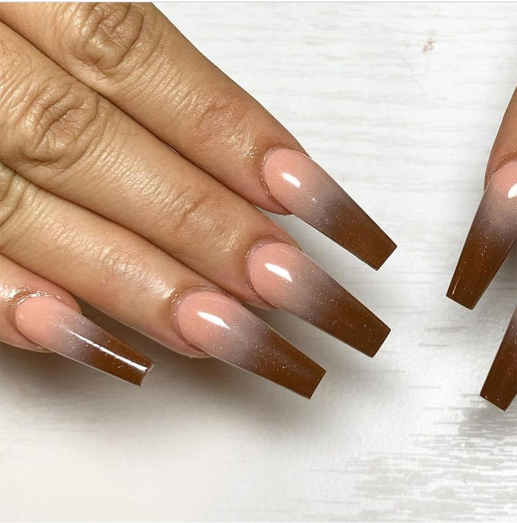 Ombre brown nail design