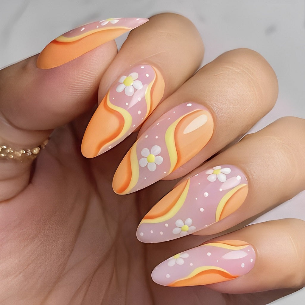 Floral and Swirl Nails