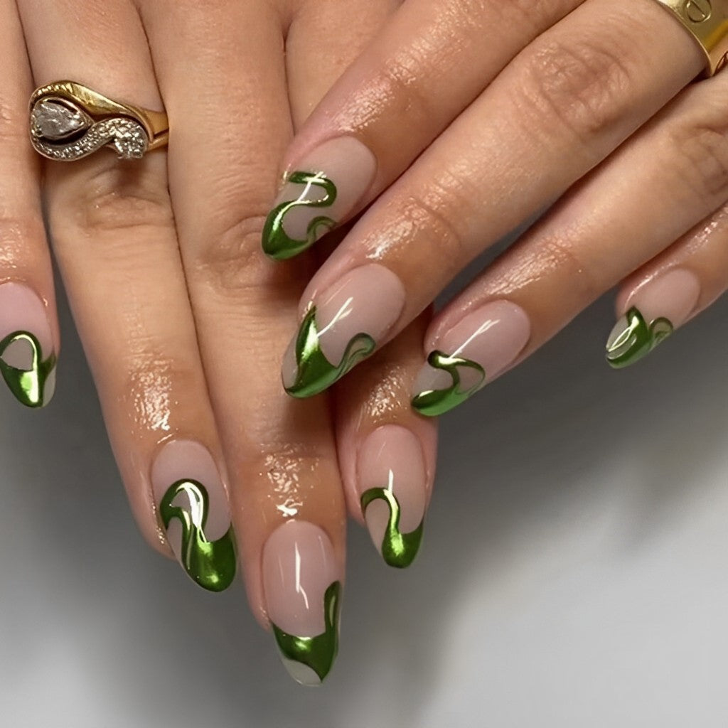 Green Swirled Metal Tips