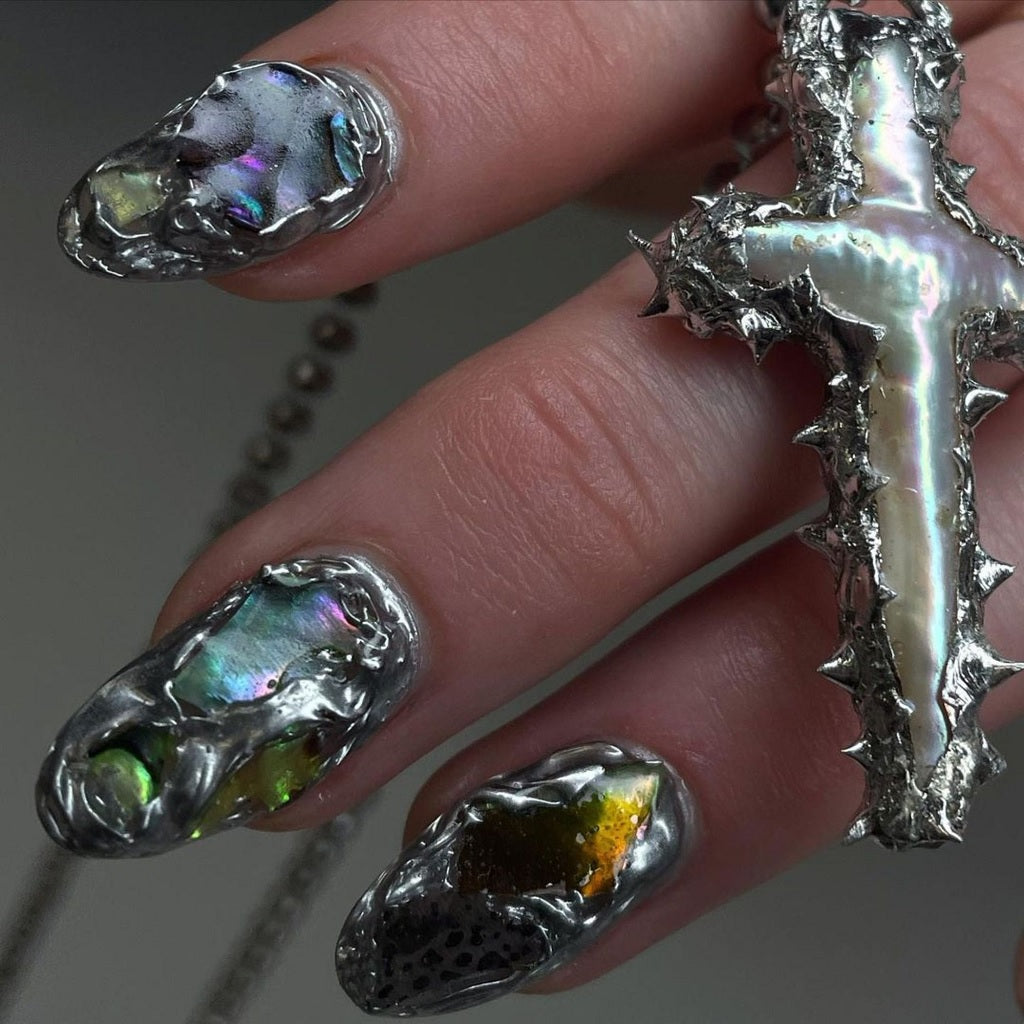 Heavy Metal and Opal Nails