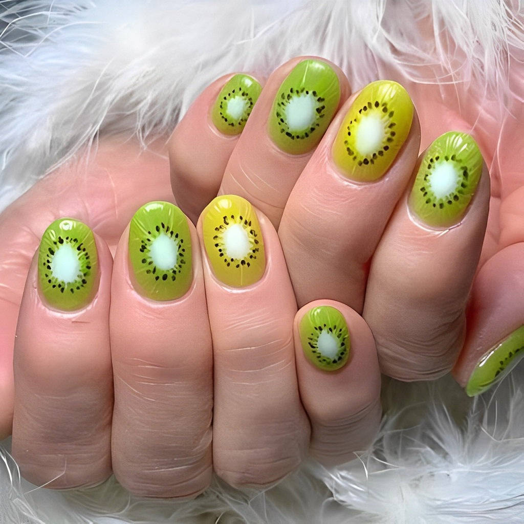 Kiwi Aura Nails