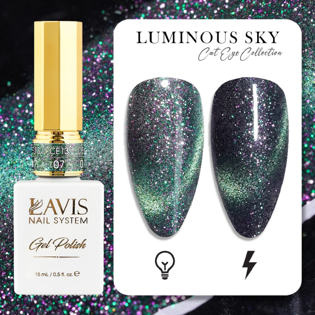 LAVIS Cat Eyes CE13 - 07 - Gel Polish 0.5 Oz - Luminous Sky Collection