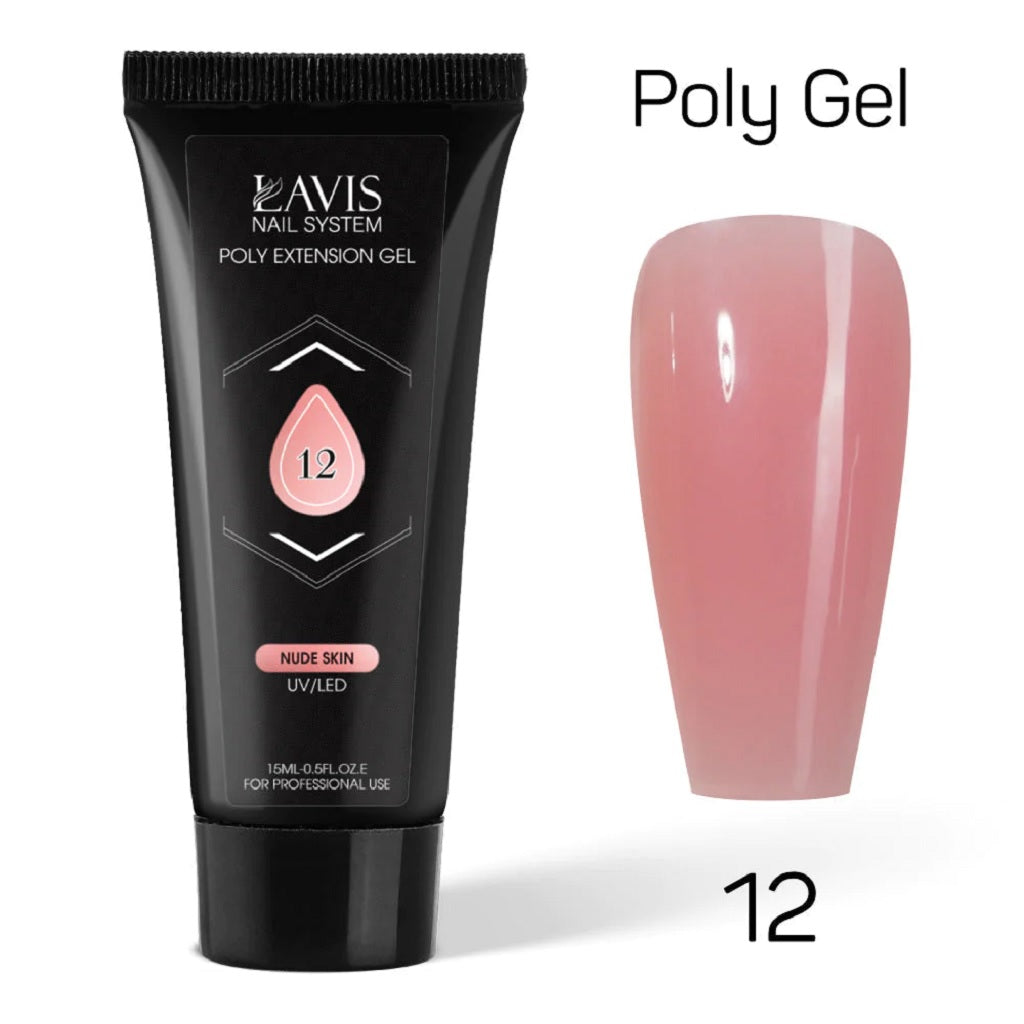LAVIS Poly Extension Gel 15ml - 12 - Nude Skin