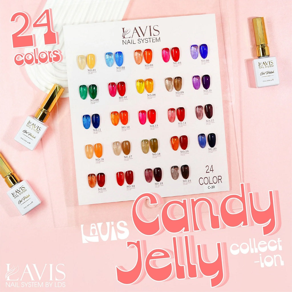 LAVIS Set 24 Color - Gel Polish - Candy Jelly Collection