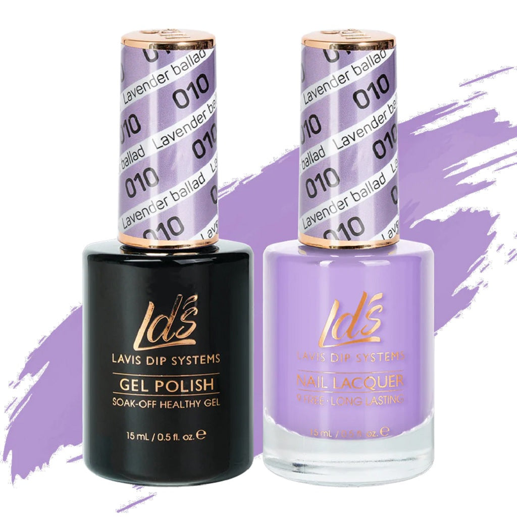 LDS 010 Lavender Ballad - LDS Healthy Gel Polish & Matching Nail Lacquer Duo Set