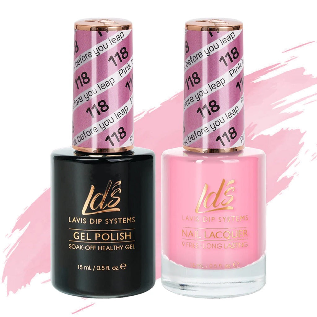 LDS 118 Pink Before You Leap - LDS Healthy Gel Polish & Matching Nail Lacquer Duo Set