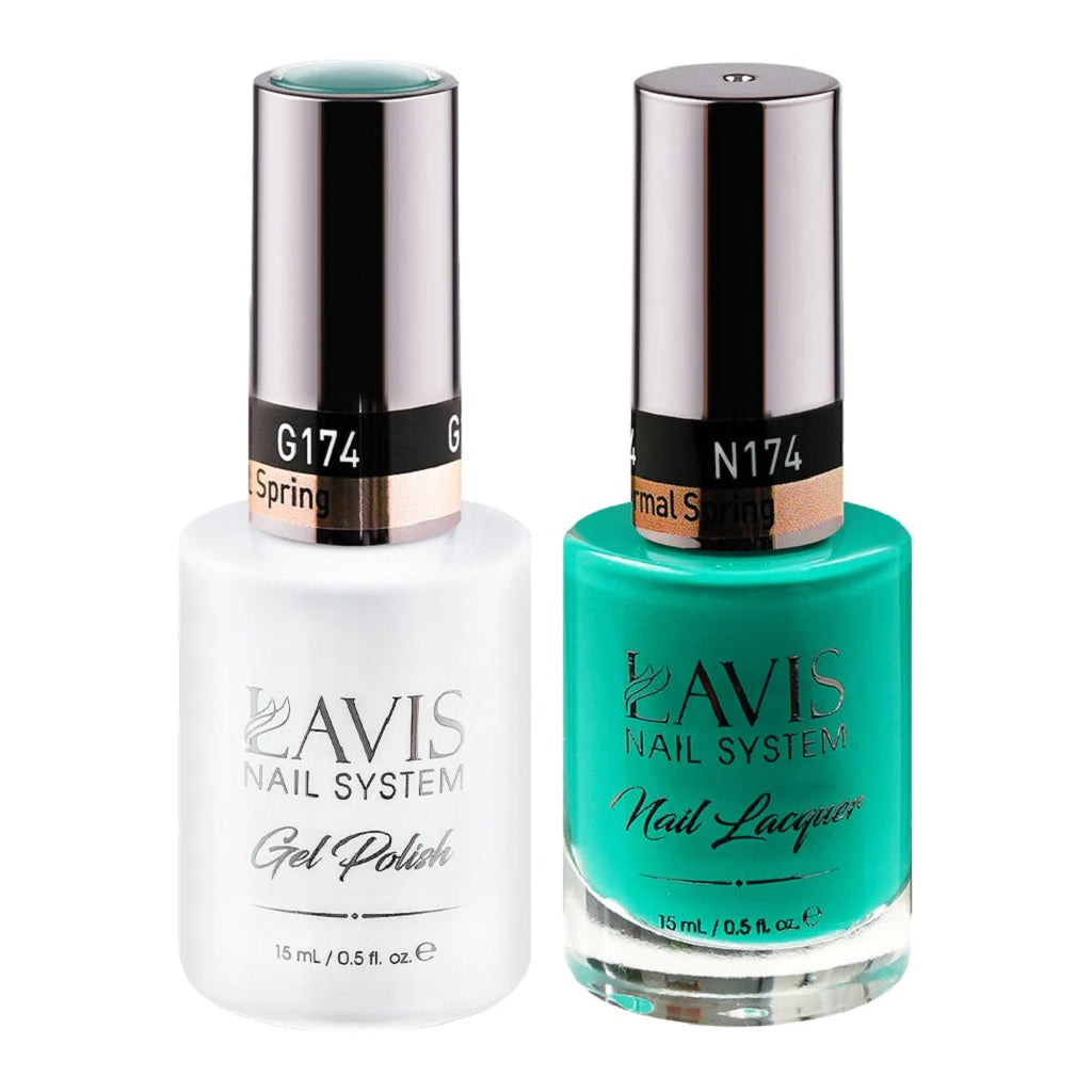 Lavis Gel Nail Polish Duo - 174 Green Colors - Thermal Spring