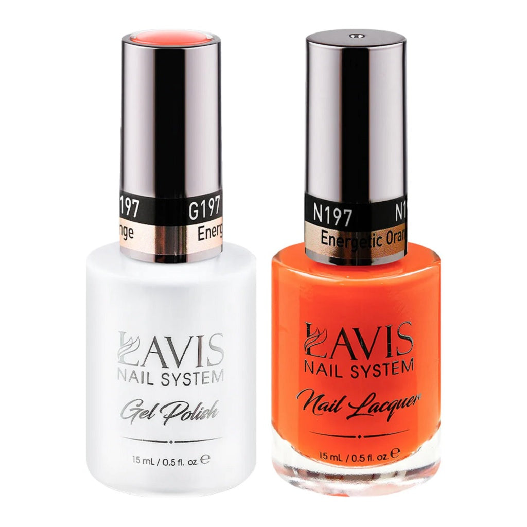 Lavis Gel Nail Polish Duo - 197 Orange Colors - Energetic Orange