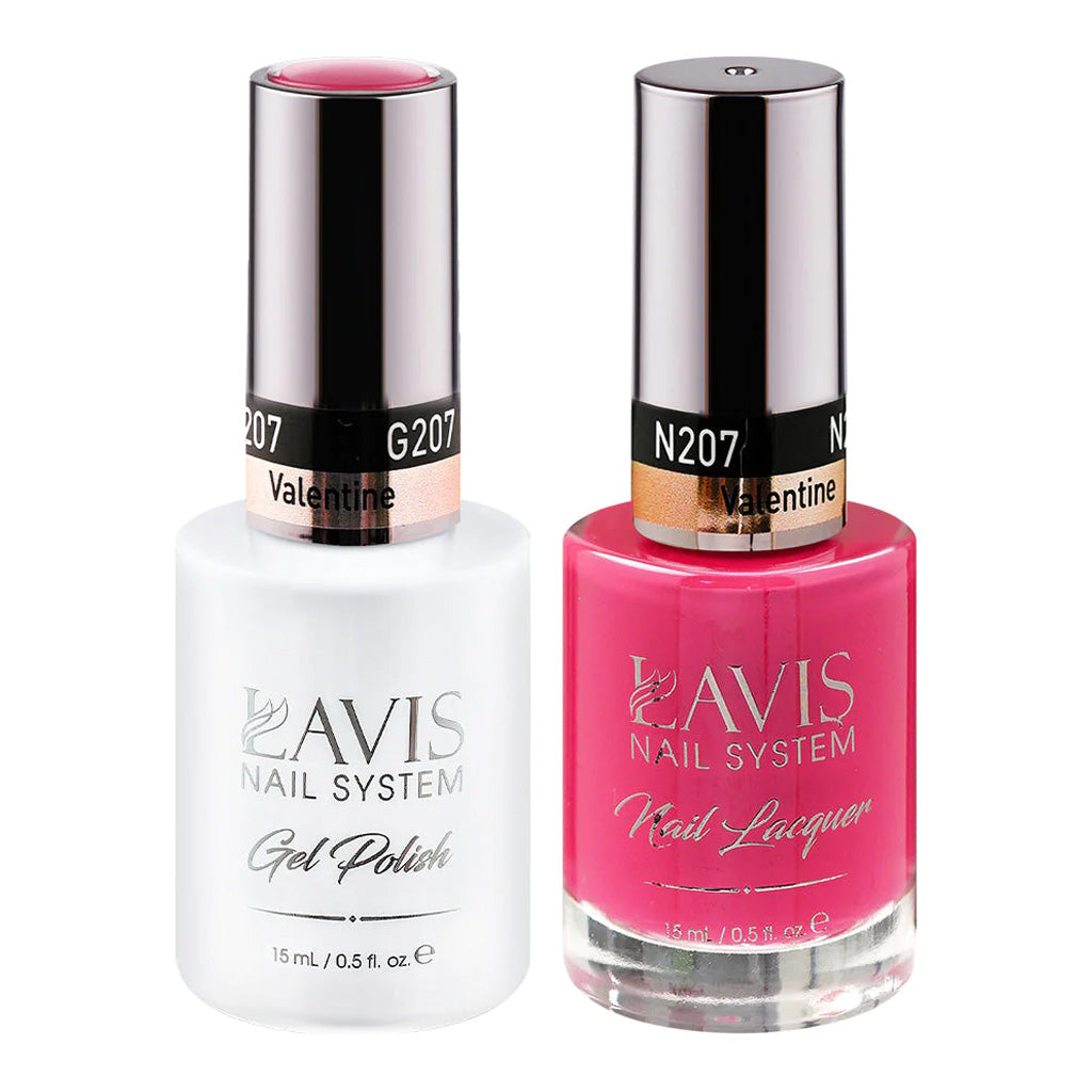 Lavis Gel Nail Polish Duo - 207 Vintage Rose Colors - Valentine