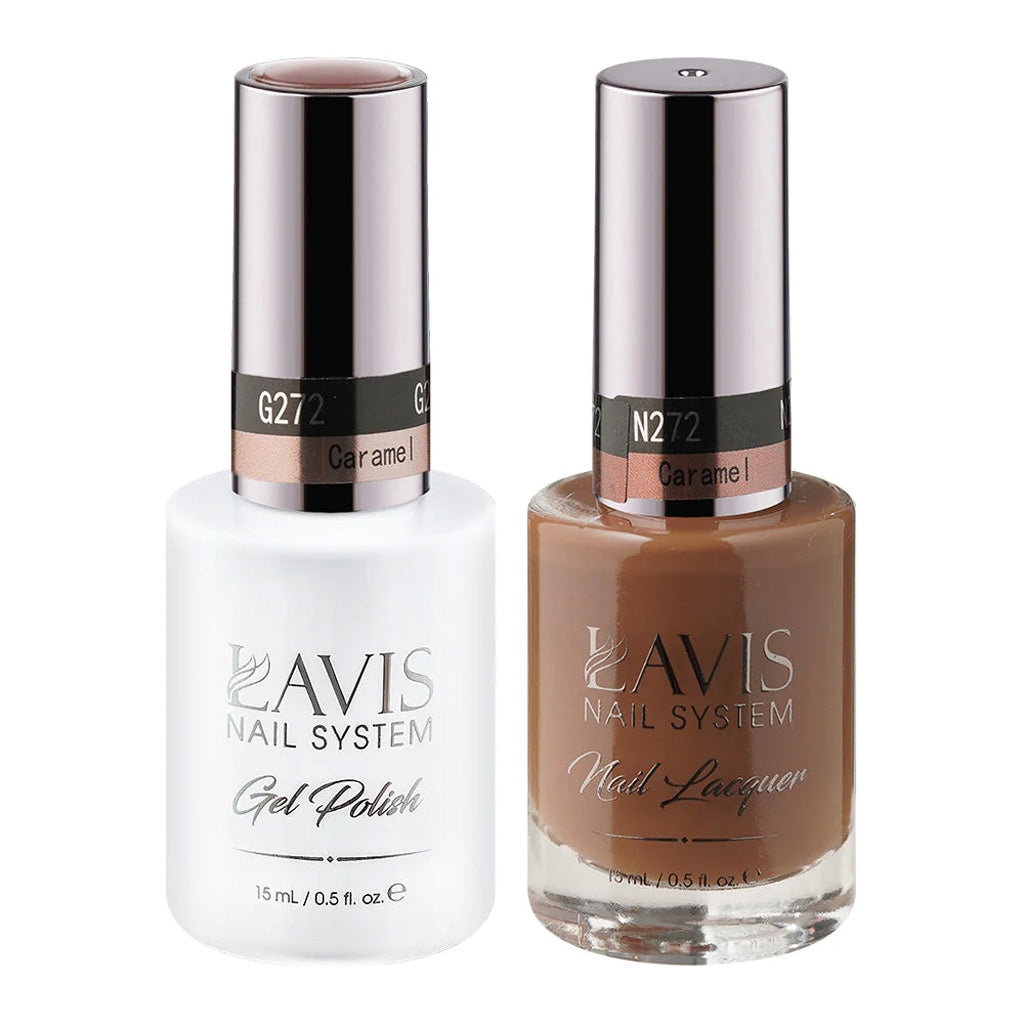 Lavis Gel Nail Polish Duo - 272 Brown Colors - Caramel