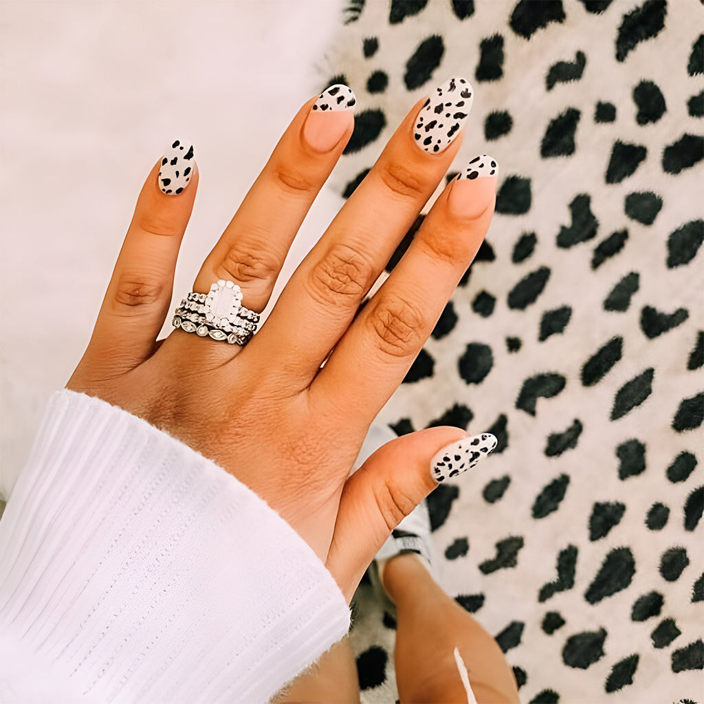 Monochrome Cheetah Nails