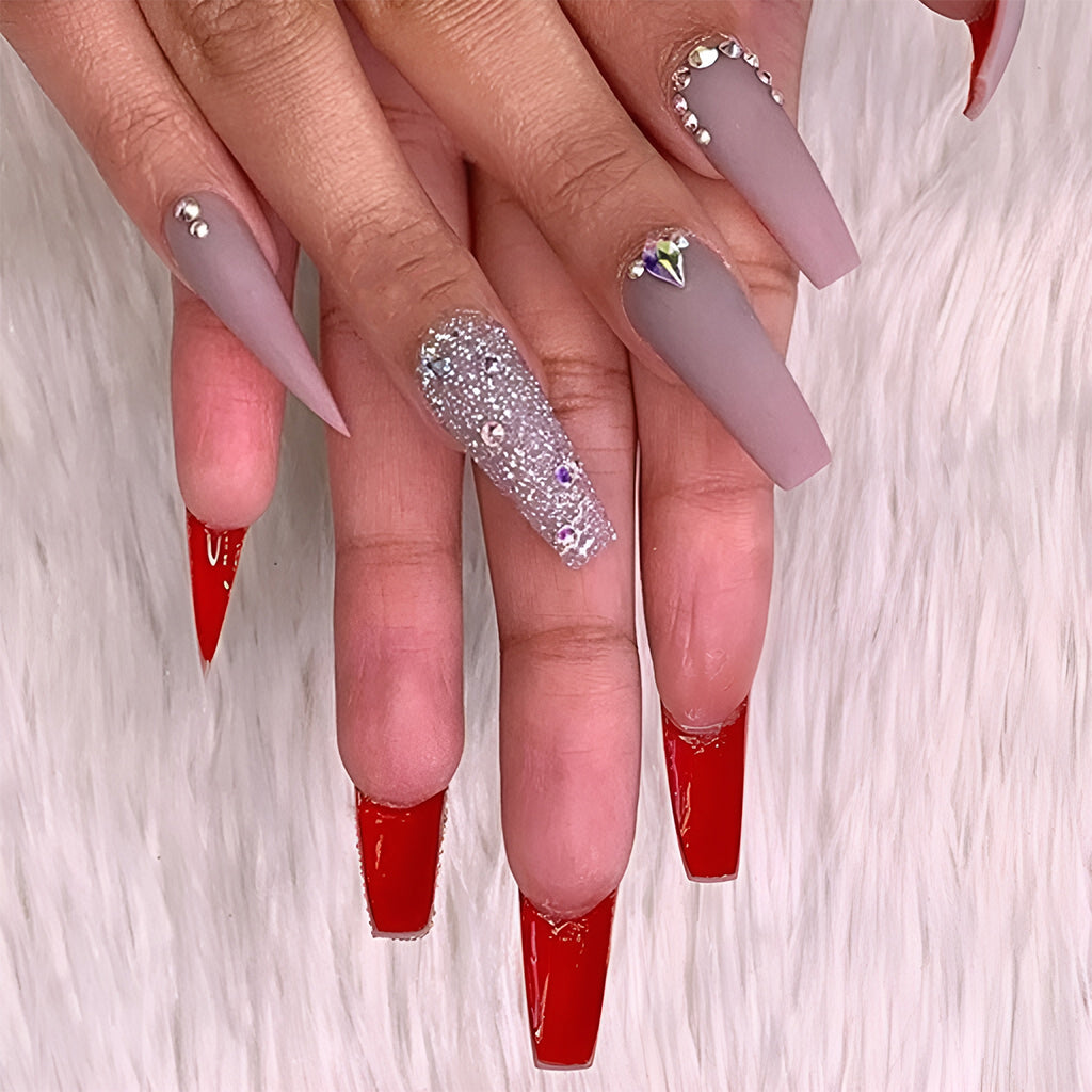 Neutral Nails with Red Bottoms