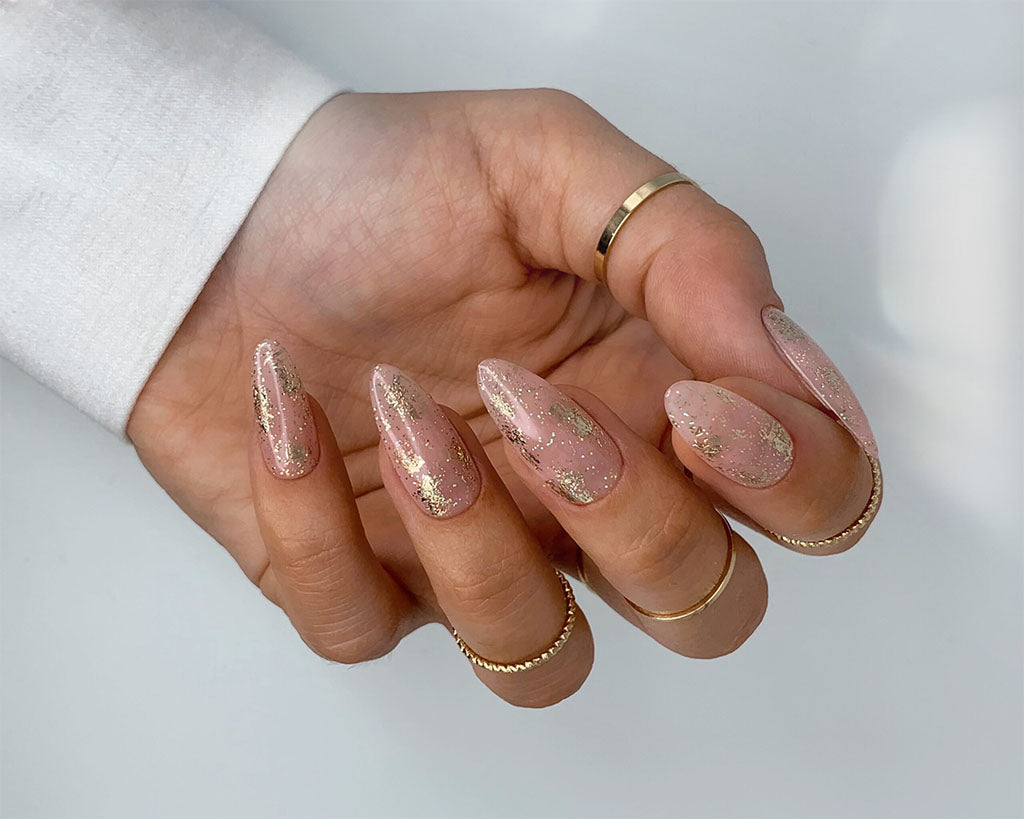 The glittering nail art design
