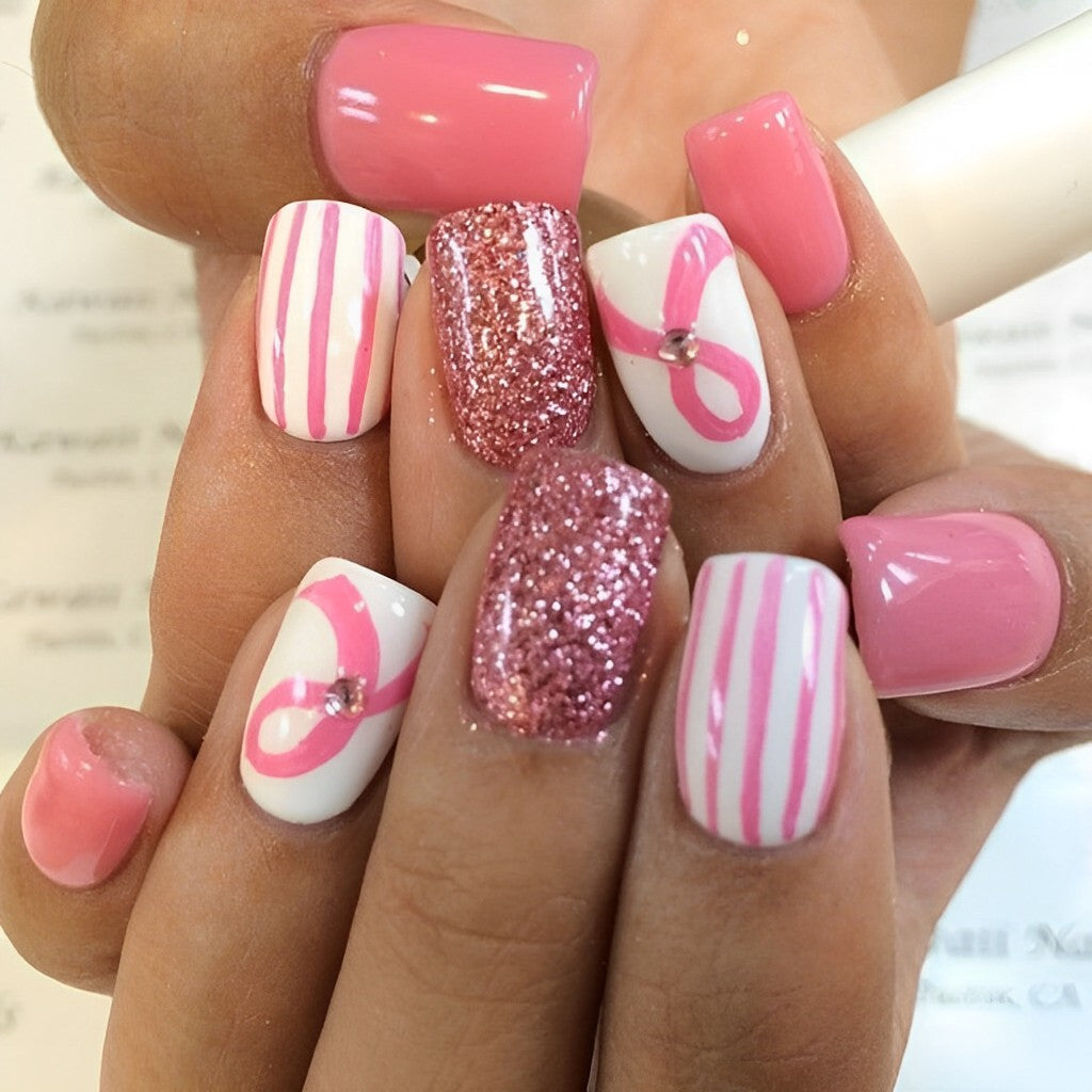 Pink Ribbons, Stripes, and Rhinestones