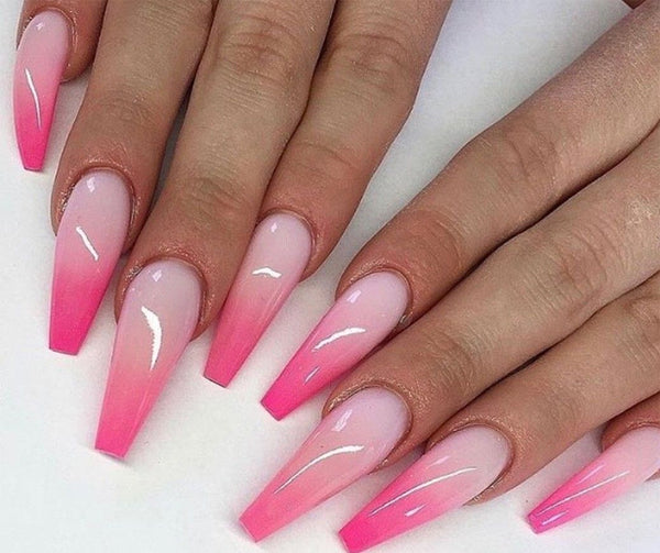 Pink ombre nails