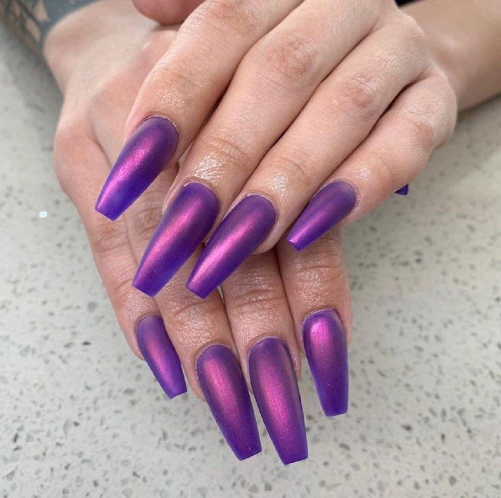 Purple Chrome Nails