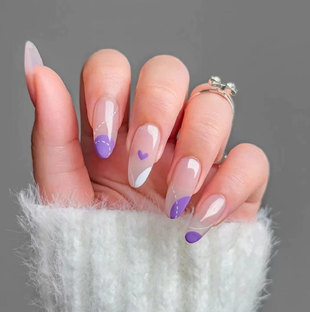 Lavender Matte Hearts