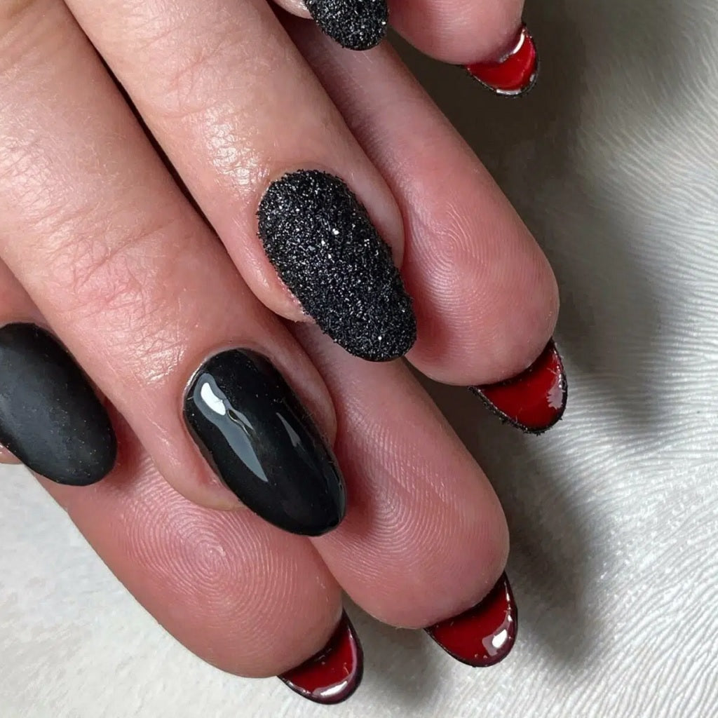 Short Nails with Red Bottoms