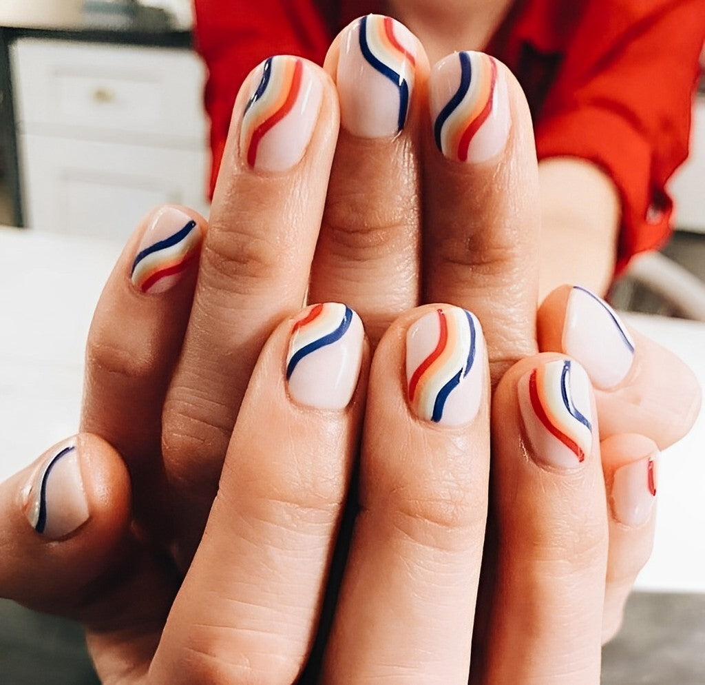 Wavy Red, White, and Blue