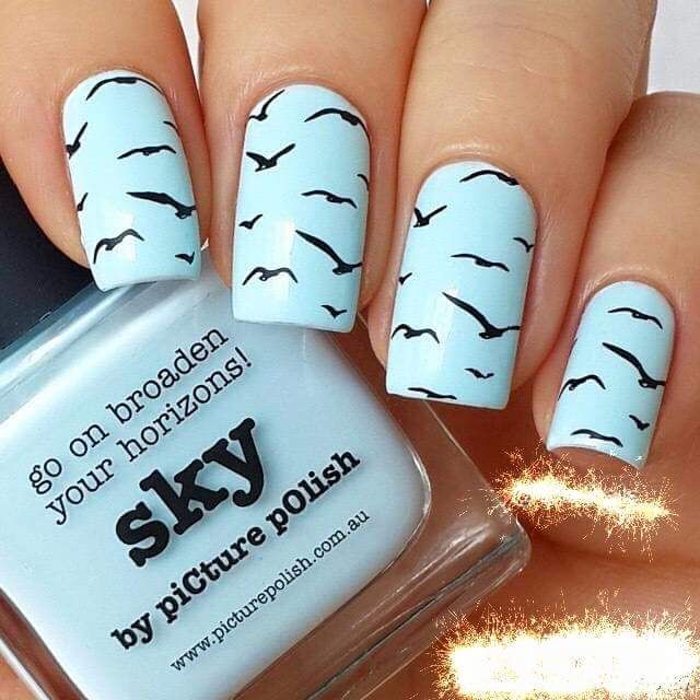 Sky-Inspired Nail Art