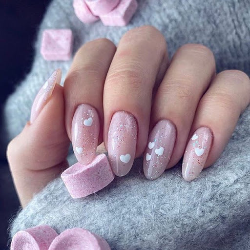 Candy Sparkle Valentine’s Day Nails