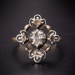 Antique French Provincial 18K, Silver & Diamond Ring