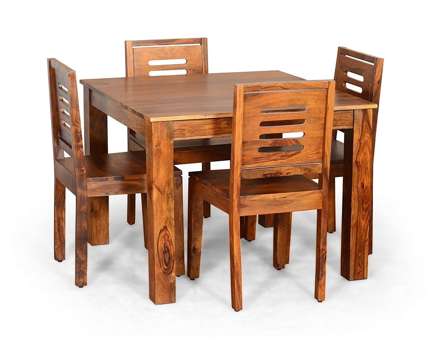 DriftingWood Sheesham Wood Dining Table Set With 4 Chairs For Living