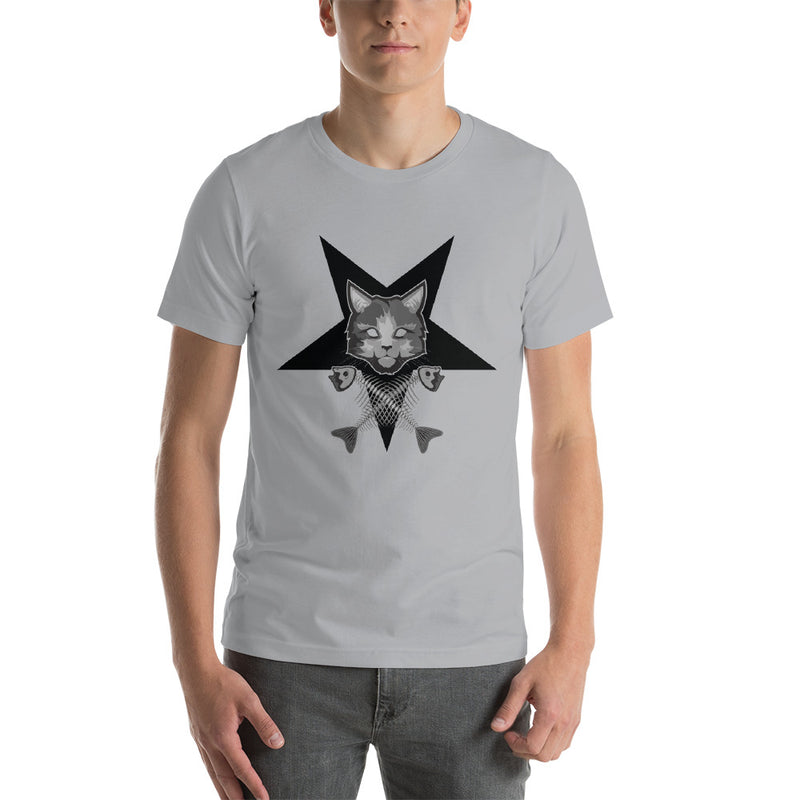 Pentagram Cat Short-Sleeve Unisex T-Shirt – HorrorWeb