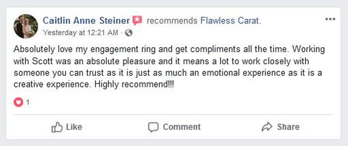 Flawless Carat Customer Testimonial Caitlin