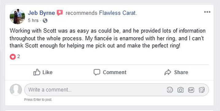 Flawless Carat Customer Testimonial JEB