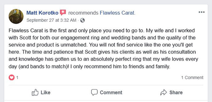 Flawless Carat Customer Review - Matt K